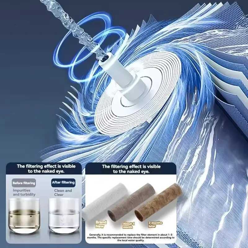 Handheld shower new highpressure watersaving filter shower 5 modes one click bathro accessory set new Y251103