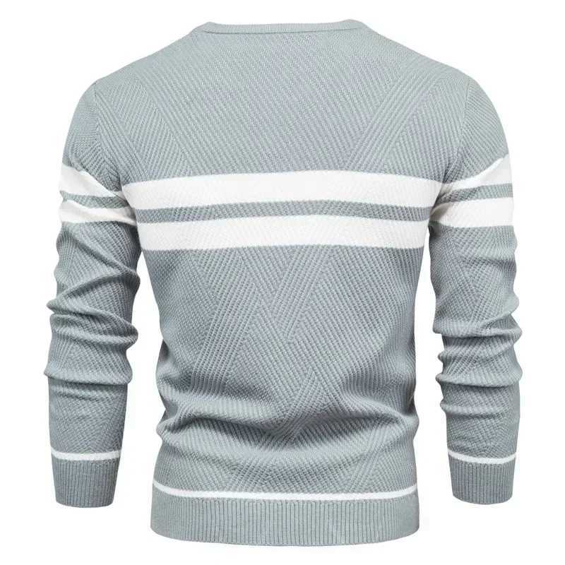 New Autumn Warm Knitted Pullover Mens Sweater O-neck Patchwork Casual Slim Sweaters Male Basic Fit Knitwear Men ClothingT251103