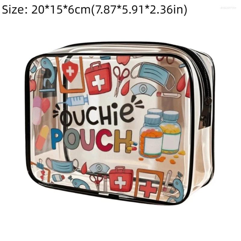 Cosmetic Bags Trendy Large Capacity Makeup Bag Portable Theme Multi-functional Visible Storage For Women