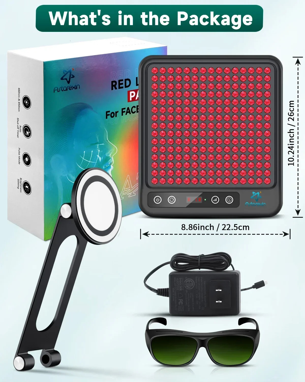 Astarexin Red Light Panel Device LED Facial inflammatory Skin Care Light 660nm850nm Lamp for Aging Pain Relief 251030
