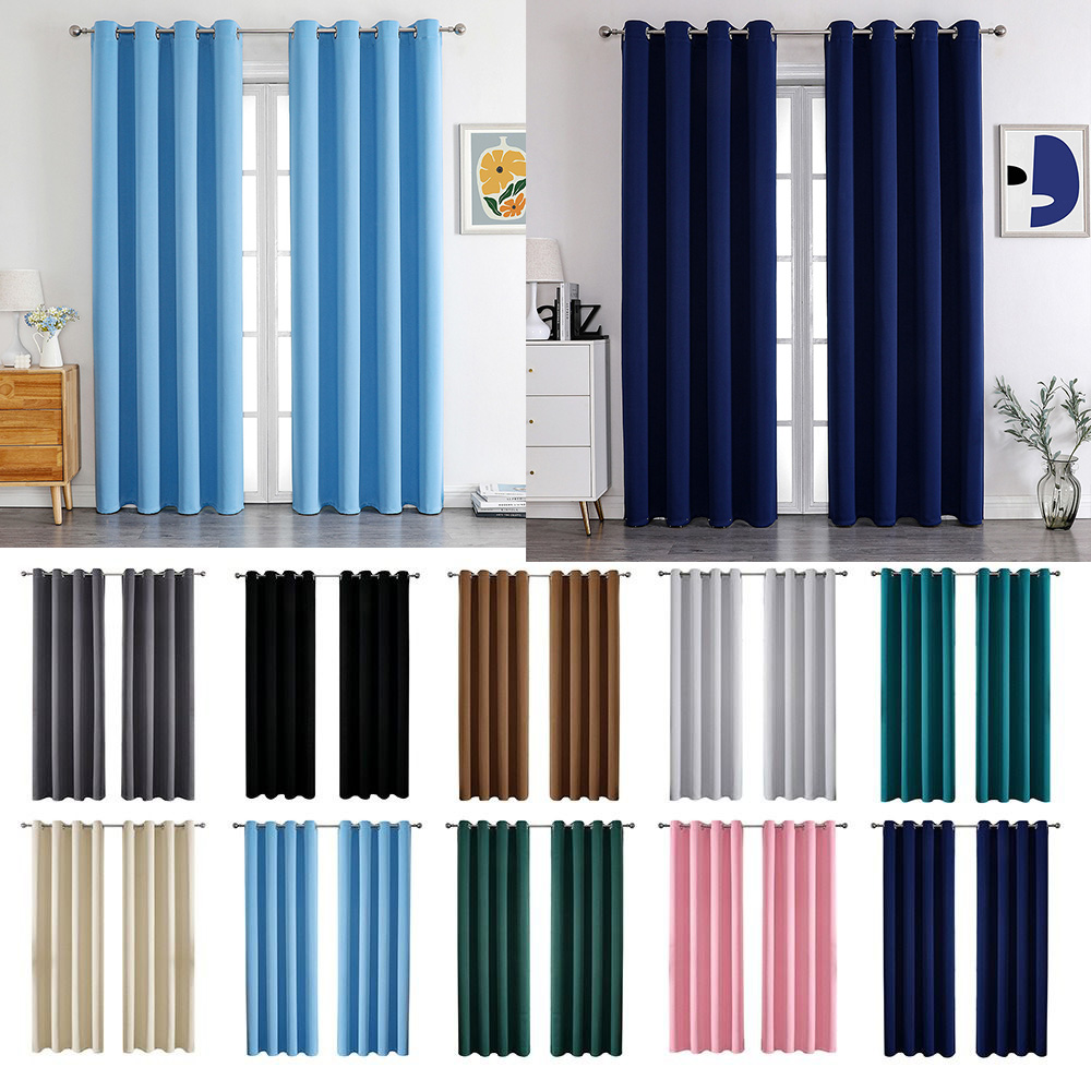 132cmx160cm Modern Solid Color Blackout Curtains for Living Room Bedroom Curtains for Window Treatment Drapes Curtain Finished Blinds