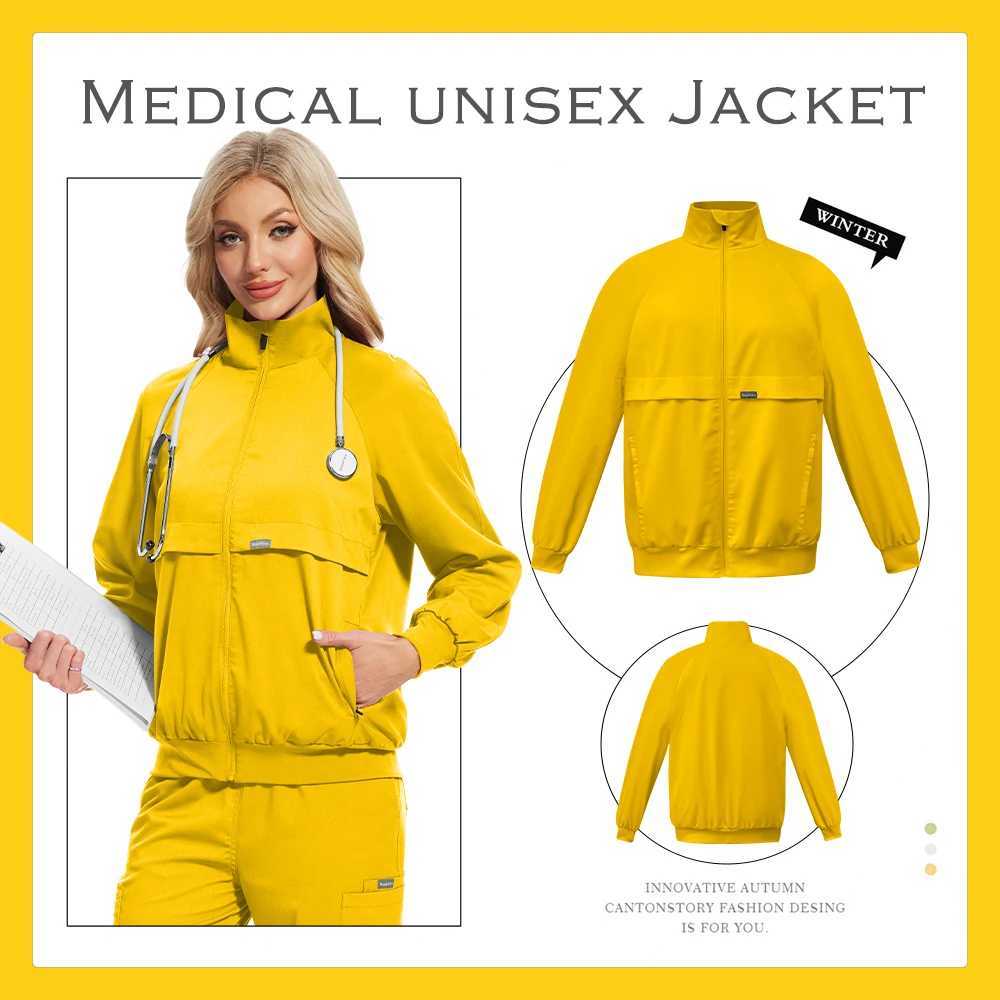 Surgical Uniforms Coat Woman Men Nursing Long Sleeve Scrubs Jackets Medical Hospital Clothing Zipper Jacket Doctor Nursing Tops J251103