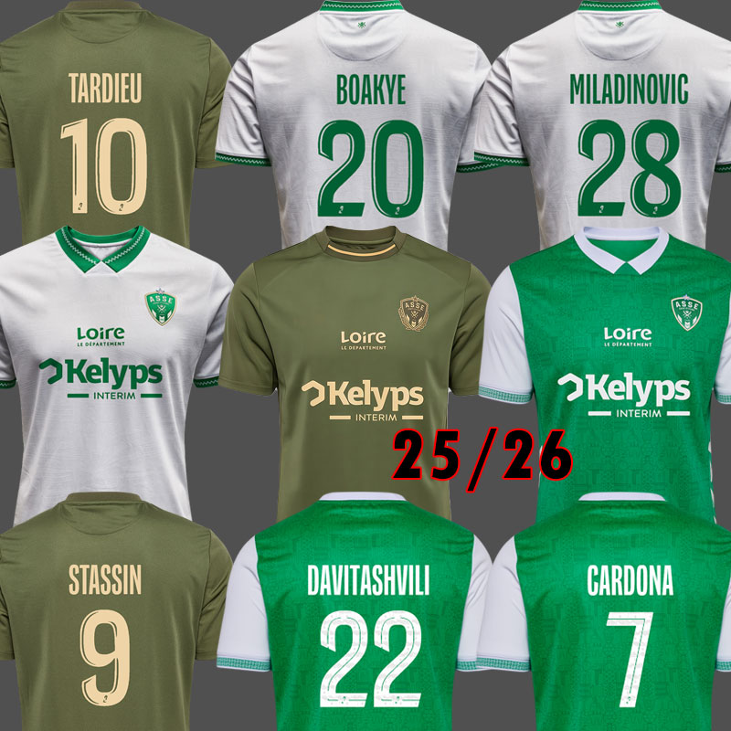 Maillot ASSE 2025 2026 AS Saints Etienne Goalkeeper Soccer Jerseys boutique des verts 25 26 STASSIN DAVITASHVILI CARDONA Kit Football shirts Third equipment