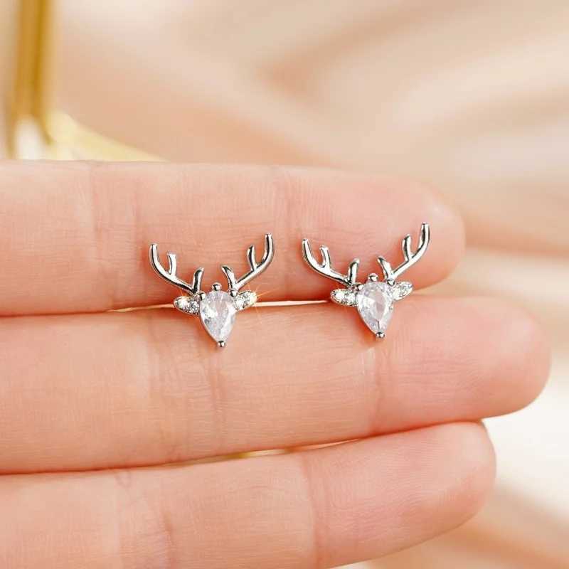 CAOSHI Exquisite Antlers Shape Stud Earrings for Women Elegant Accessories Daily Wearable Stud Earrings Gorgeous Christmas Gifts C251103