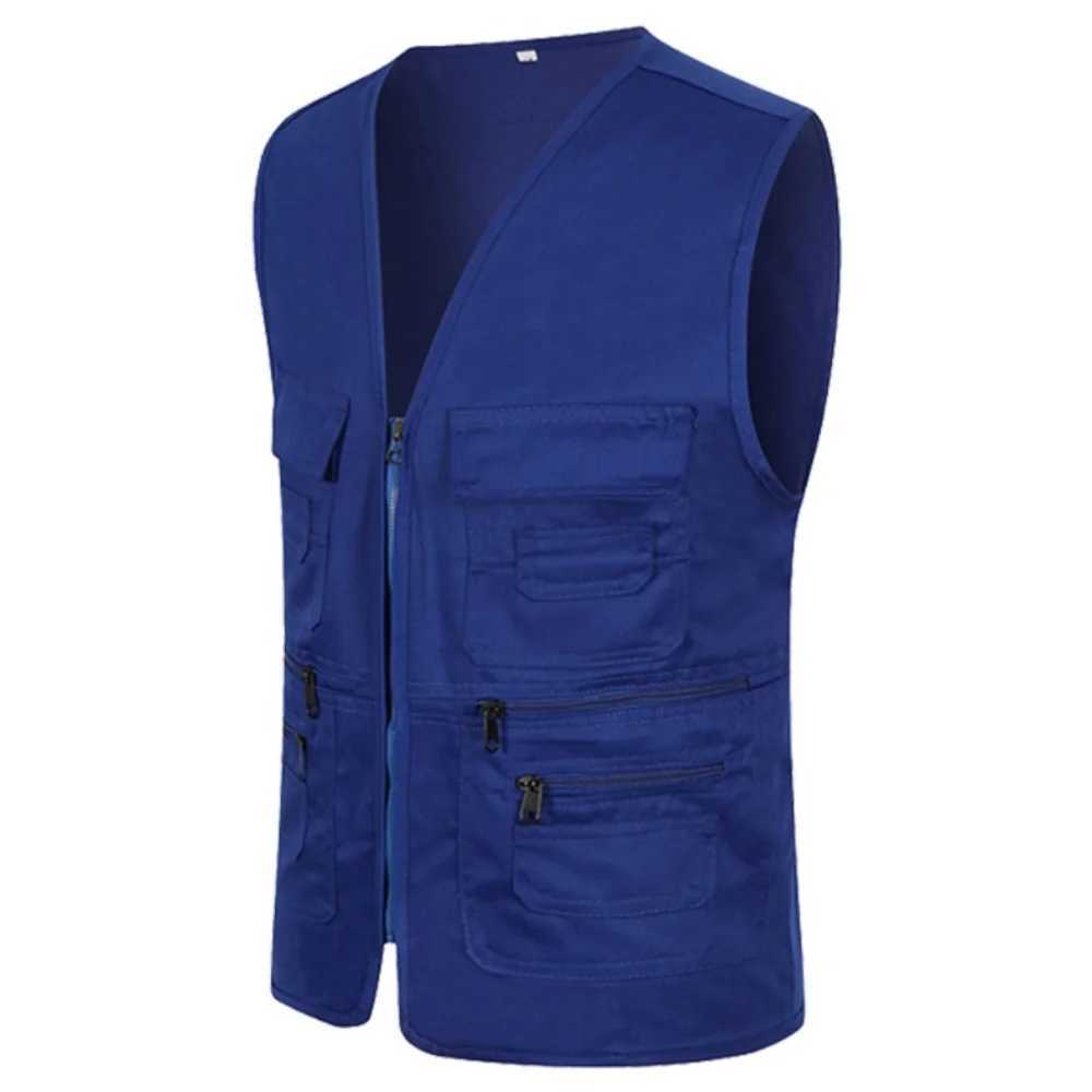 Mens Casual Cotton Vest Multi-pocket Vest Photography Waistcoat Fishing Workwear X250403
