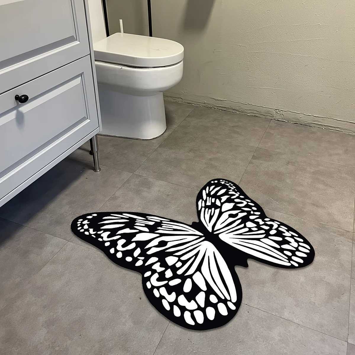 VIKAMA Beautiful Butterfly Shape Carpet Creative Doormat Bedroom Bedside Rugs Bathroom Mat Floor Mat Living Room Carpet Home Dec C251103