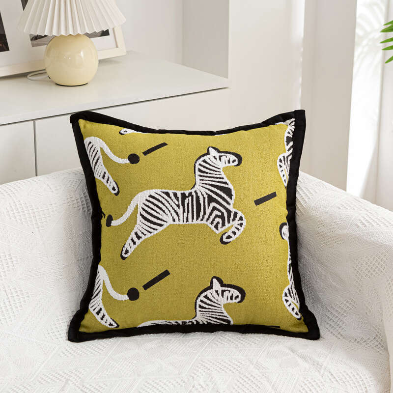 Modern Minimalist Cartoon Pony Pillowcase Embroidery Model Living Room Lumbar Support Sofa Bay Window Cushion New Pillow
