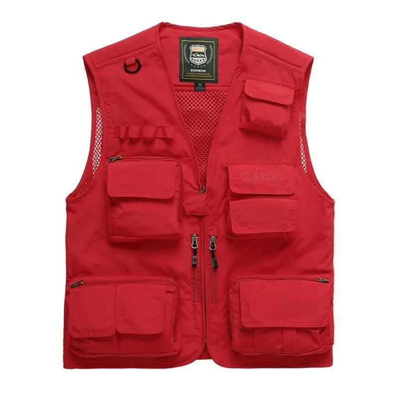 New Summer Men Outdoor Waistcoats Mesh Thin Sleeveless Jackets Vests Men Multi-pockets Fishing Photography Breathable Vests 7XL X250403
