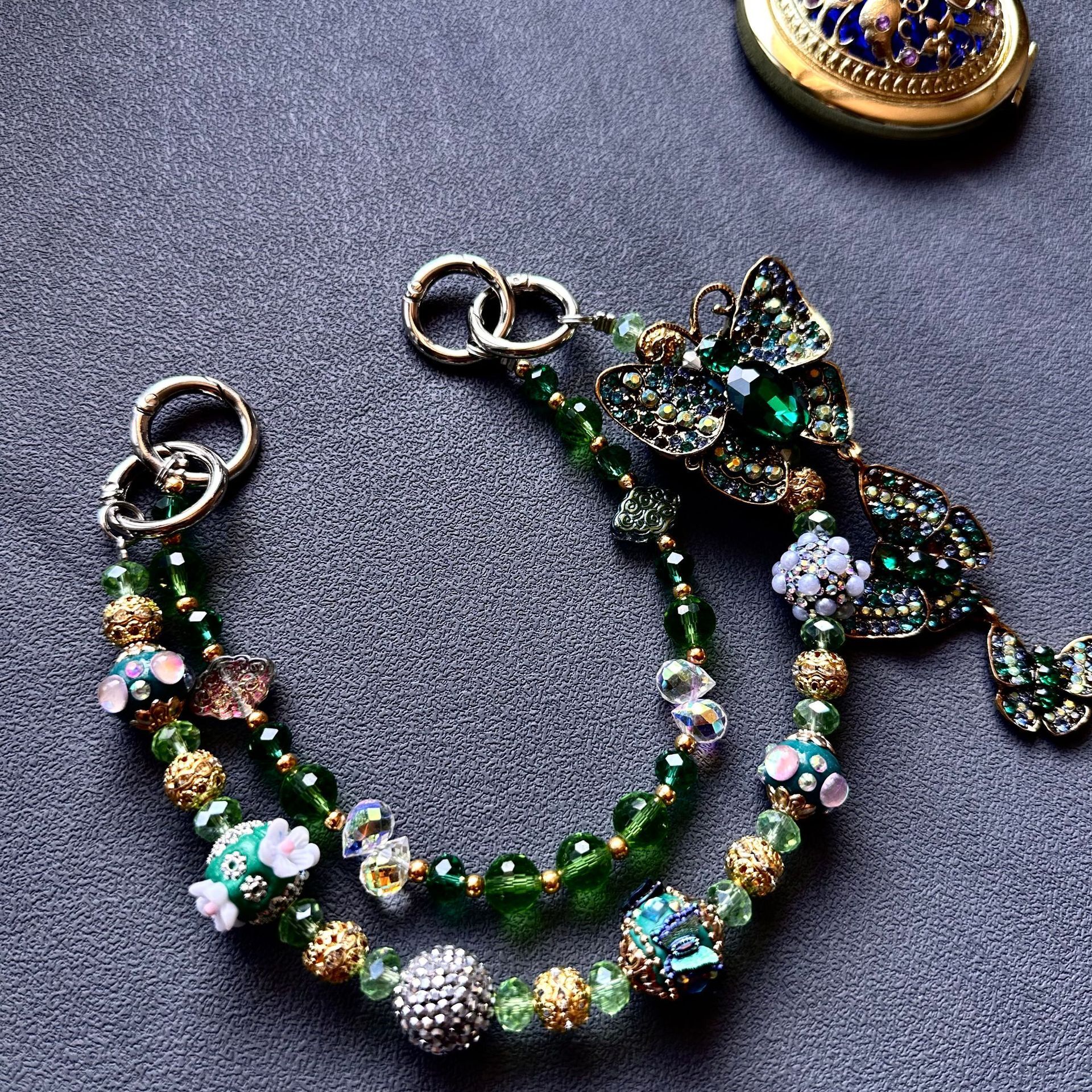 designer bag charm Heavy Craft Drill Rich Lady Live Room DIY Phone Bag Chain keychain designer