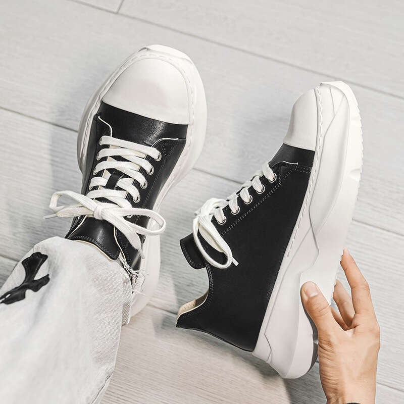 2025 Autumn New Thick-Soled Height-Increasing Men's Canvas Shoes Casual Trendy Non-Slip Sneakers