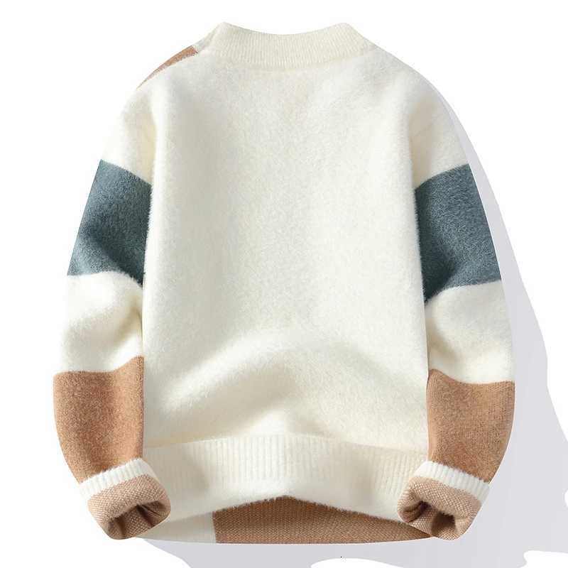 Classic Color Blocked Brand Mens Sweater 2025 Casual High-quality Mens Pullover Autumn/winter Warm Knit TopsT251103