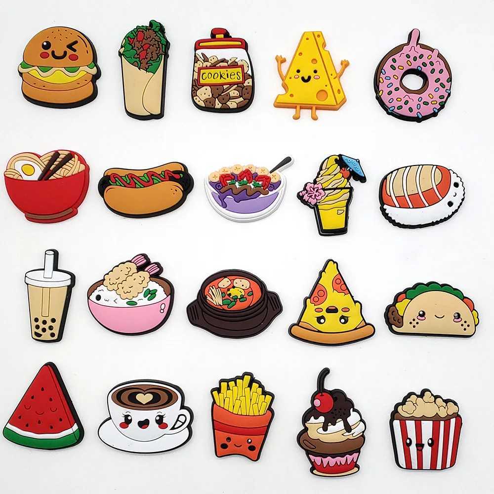 1 piece PVC food pizza cake shoe charm crocodile DIY badge unisex sandals s pin decoration jeans shoe accessories Z250402