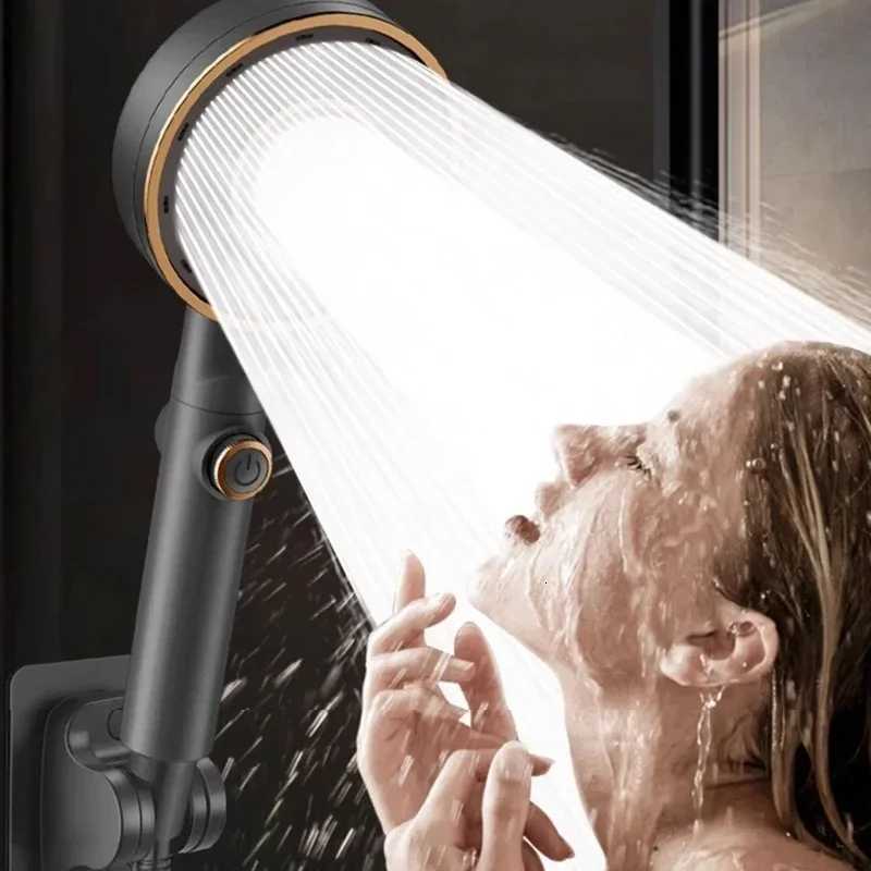 High Pressure Shower 3 Modes Adjustable Showers Water Saving OneKey Stop Water Spray Nozzle Bathro Faucet Accessorie Y251103