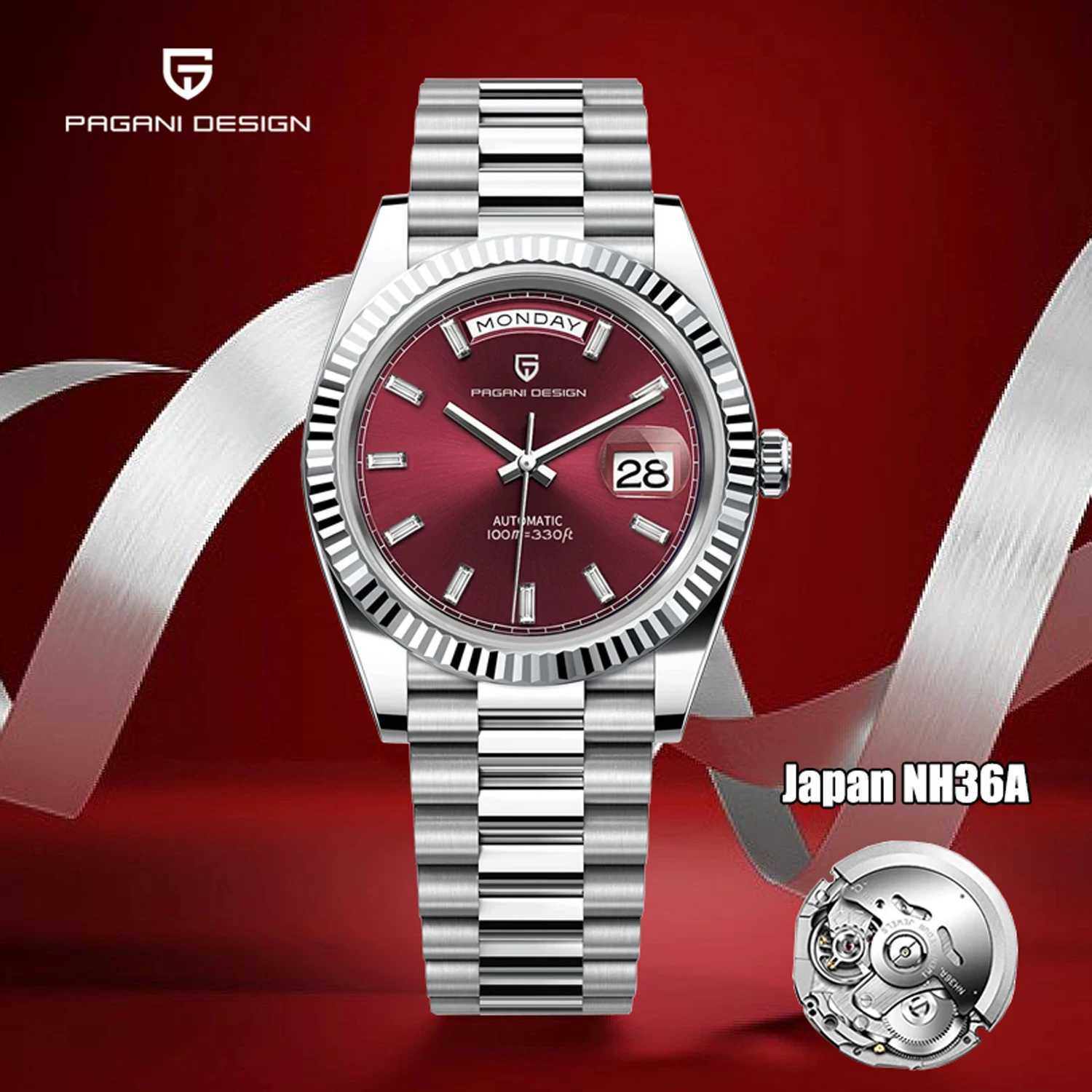 PAGANI DESIGN 2025 new DD40 luxury mens mechanical watch sapphire glass mens sports watch NH36A gift AR automatic watch clockW251104