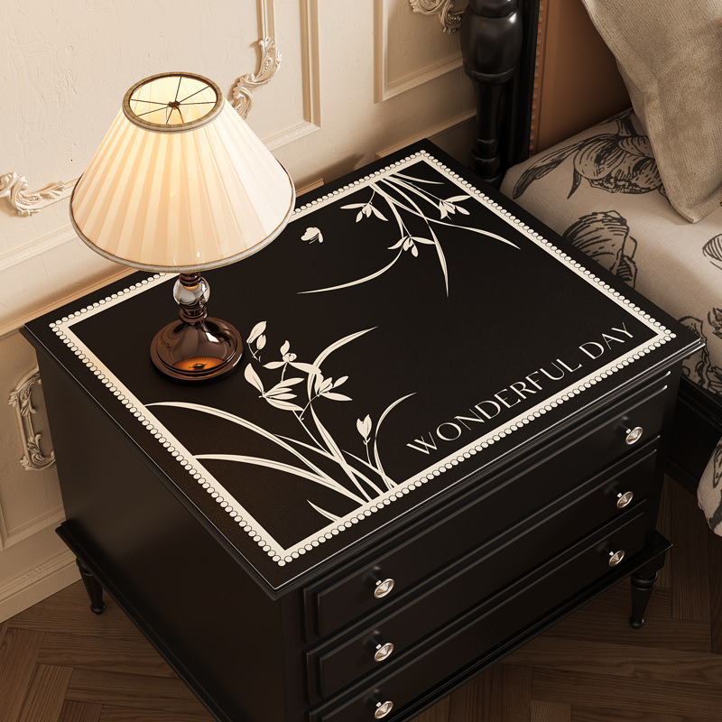 Leather Luxury High-end Bedside Table Protector Waterproof Dustproof Refrigerator Cover Washing Machine Mat ddmytues