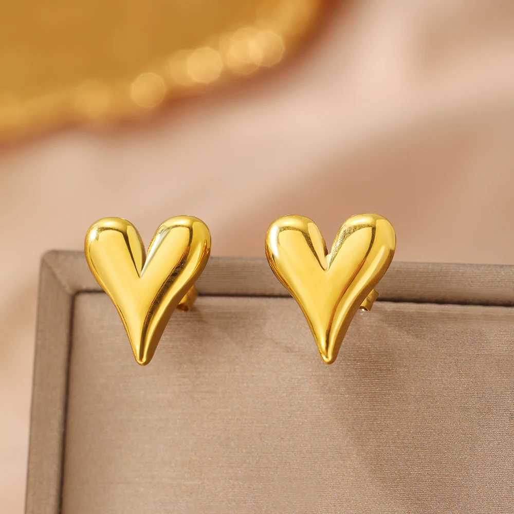 DOTIFI Stainless Steel Light Luxury Peach Heart Earrings Female Commuter Senior Sense Of Frill Earrings Jewelry Accessories C251103