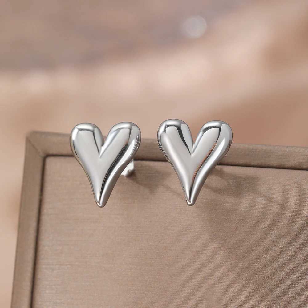 DOTIFI Stainless Steel Light Luxury Peach Heart Earrings Female Commuter Senior Sense Of Frill Earrings Jewelry Accessories C251103