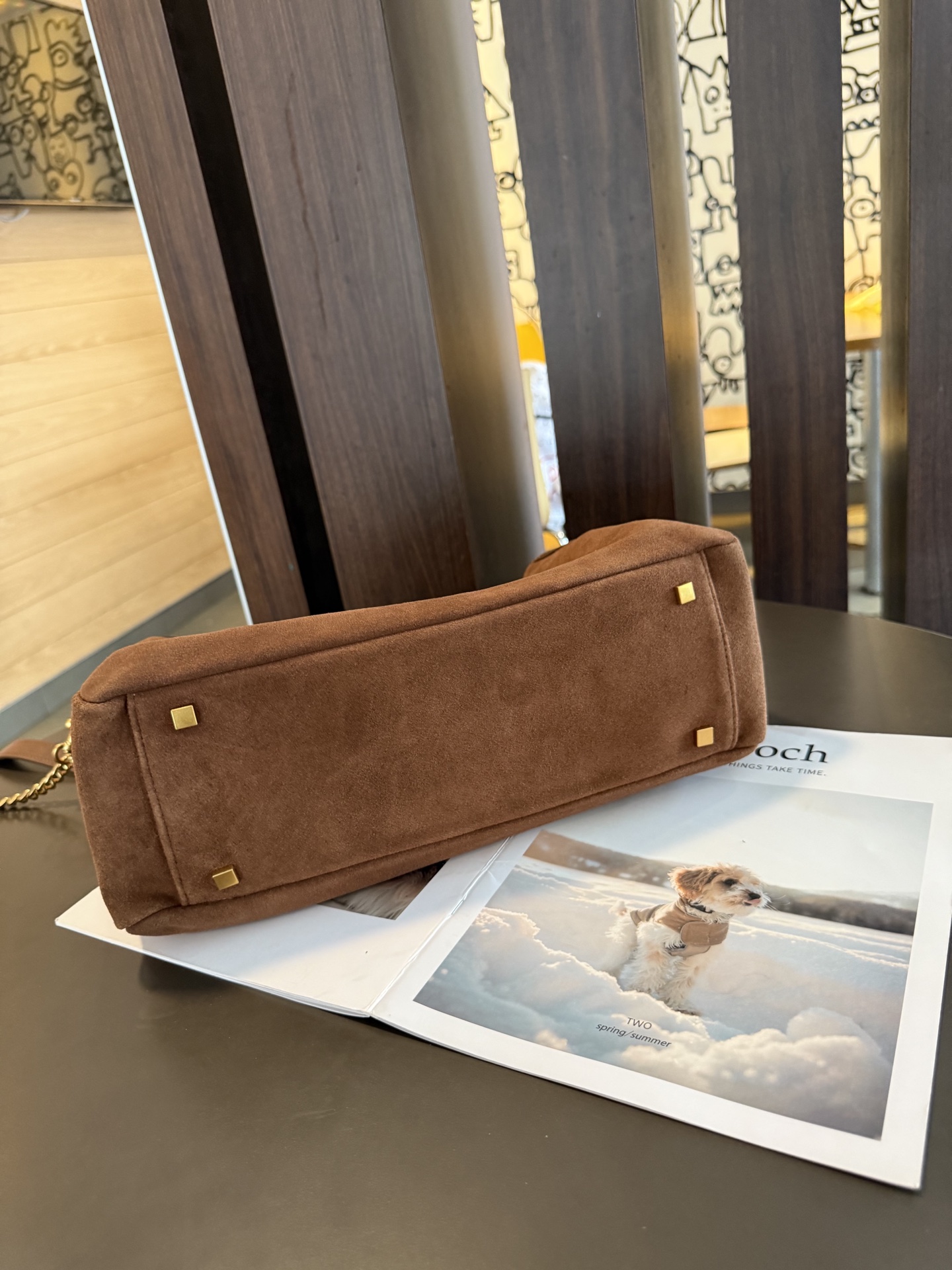 New matte suede large capacity tote bag shoulder crossbody bag