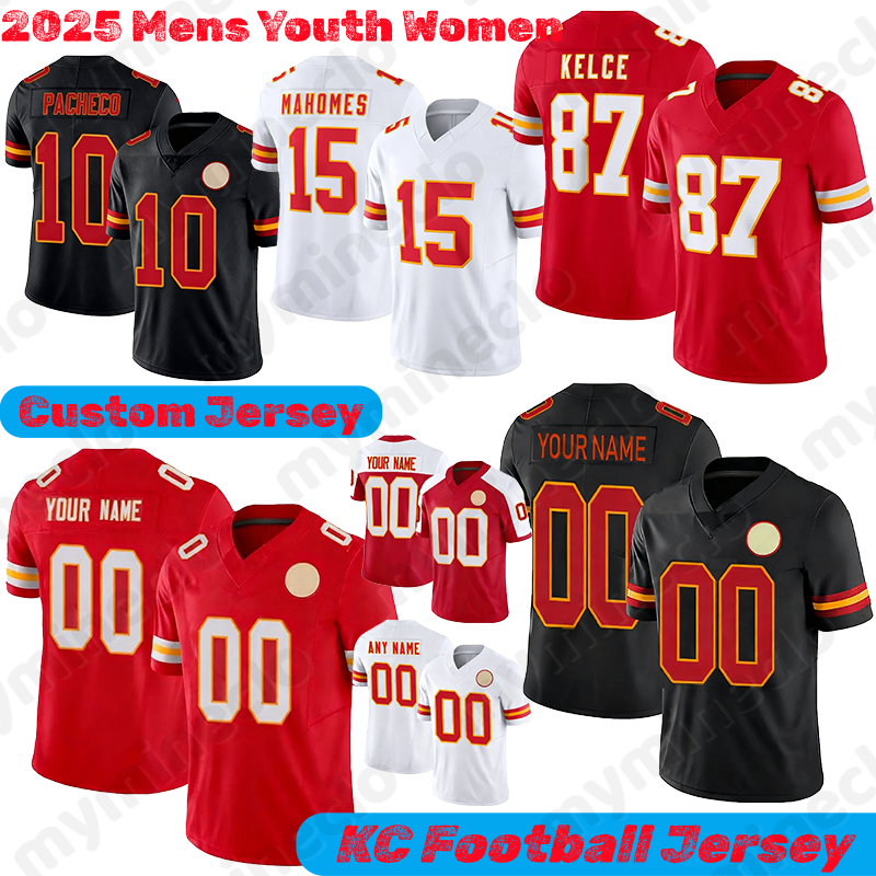 Kansas football jersey KC Chiefsjersey Patrick Mahomes ChiefsS jersey Travis Kelce Isiah Pacheco Rashee Rice Harrison Rees-Zammit xavier worthy football jerseys