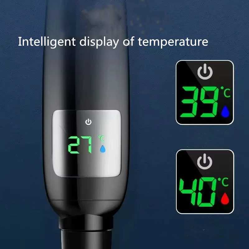 High Pressure Handheld Bathro Shower Water Saving Shower Pressuri Adjustable Spray LED Digital Temperature Display Y251103