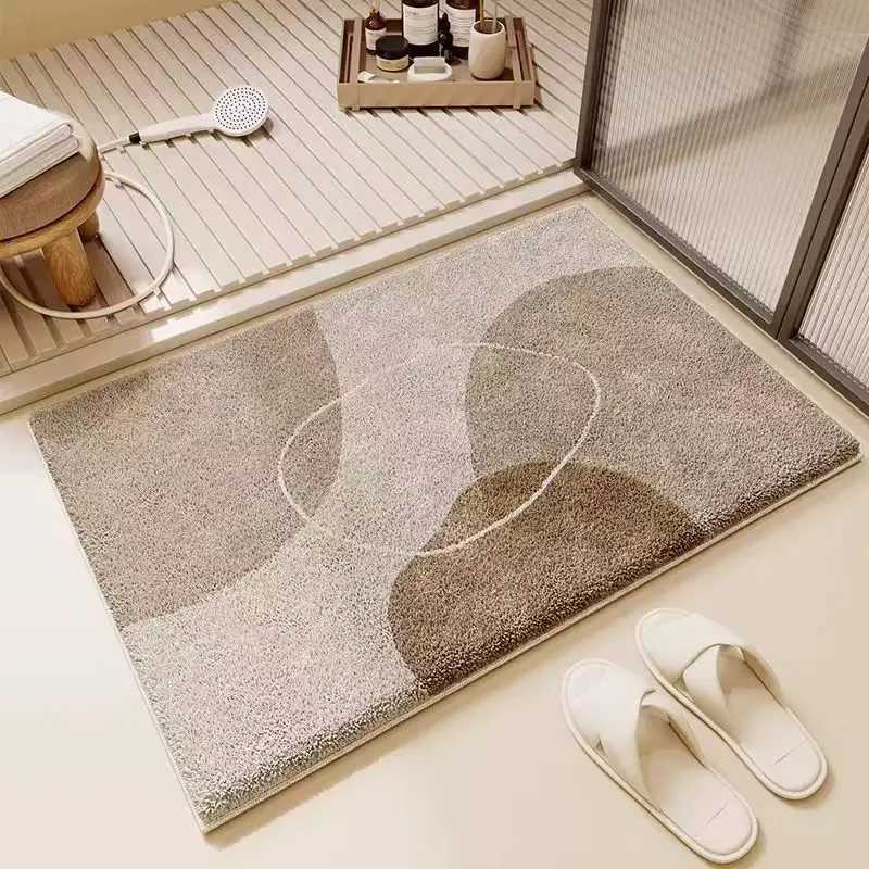 VIKAMA Simple Bathroom Absorbent Faux Cashmere Floor Mat Soft Floor Mat For Bathroom And Toilet Door Home Decoration C251103