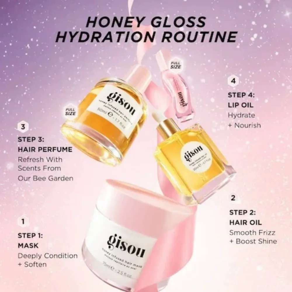 Gisou Makeup Set Collection Honey Infused HairOil lLip Gloss Face Care HairOil Cosmetic Kit with Gift Box for Women