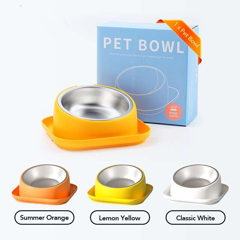 Non-Spill Safe Tilted Angle Bowl for Pets - Durable Stainless Steel Construction Ideal for Dogs and Cats - view 3