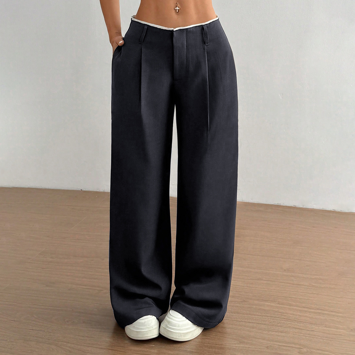 Smartly Styled Women's Businesswear Sleek Straight Legs with Secure Belted Detailing & Multiple Color Options--108