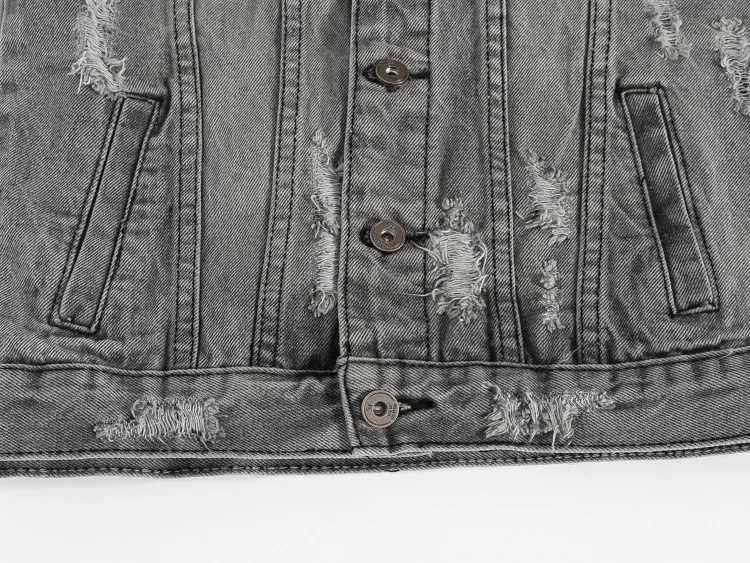 Vests Men Denim Jacket Hole Turn Down Collar Sleeveless Coats Casual Regular Splice Pocket Button Single Breasted Coat Jackets X250403