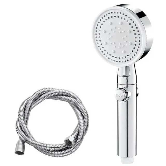 High Pressure Shower 5 Modes Adjustable Showers with Hose Water Saving OneKey Stop Spray Nozzle Bathro Accessories Y251103qw