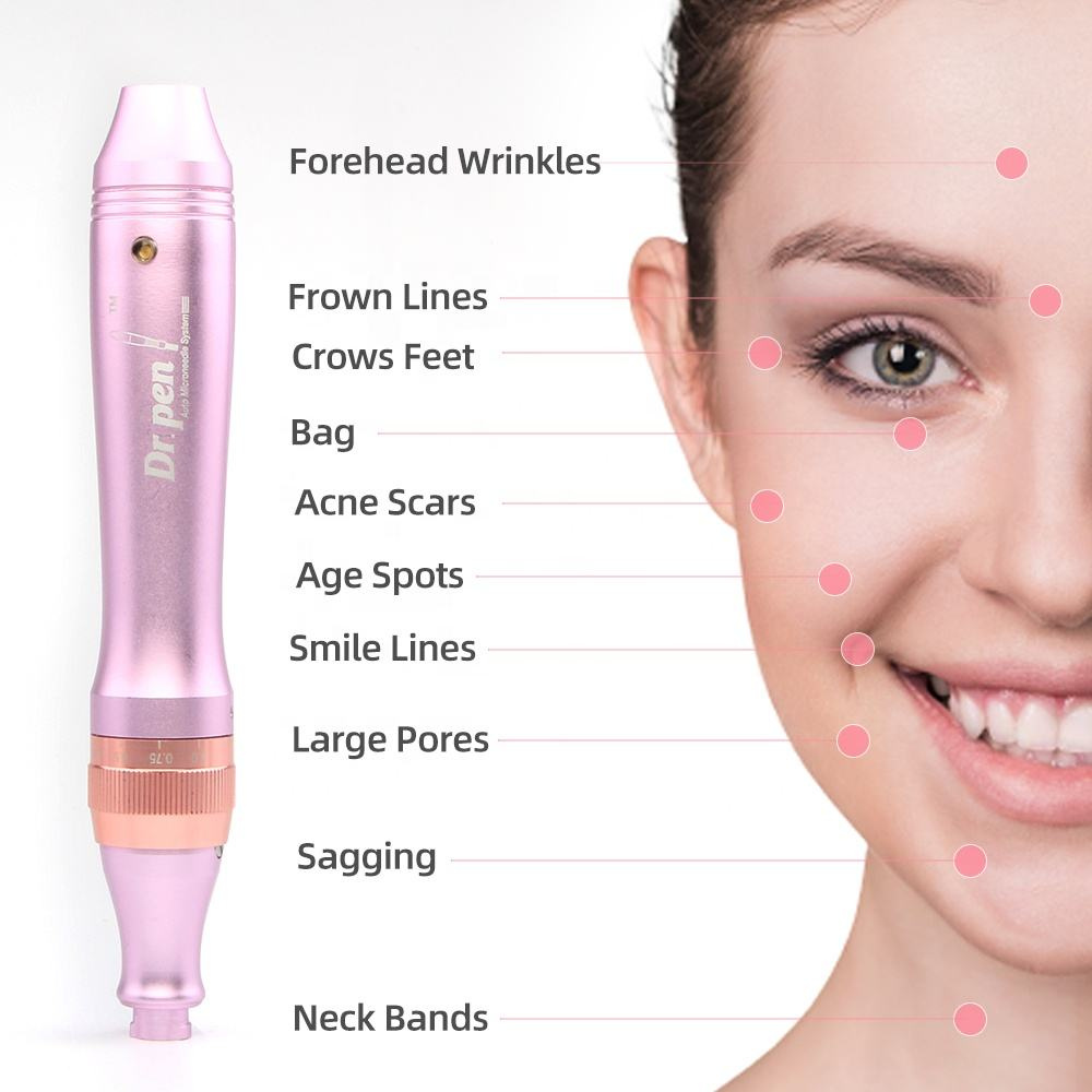 Pink-Gold M7-W Electric Microneedling Pen Cordless Face Care Beauty Device Dr.pen for Skin Care and Personal Care