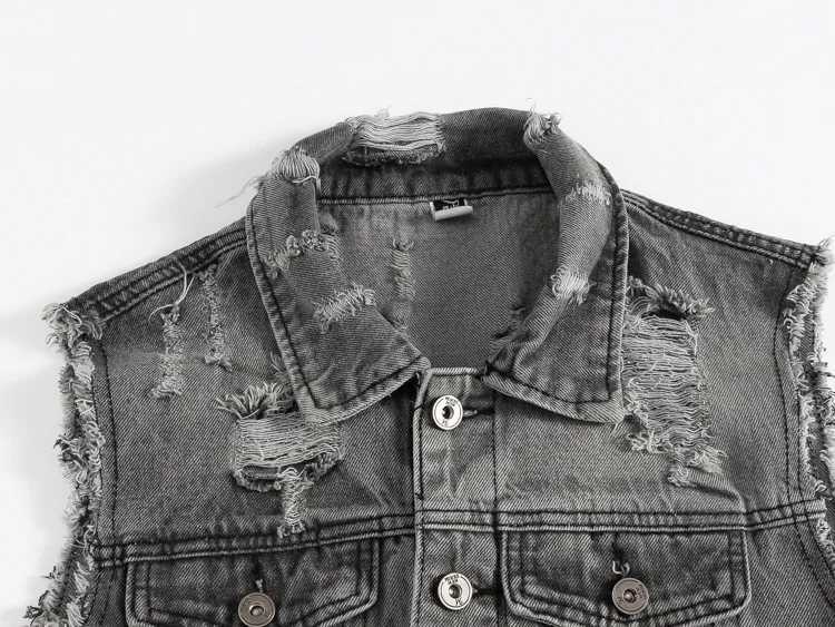 DIMUSI Spring Vintage Design Mens Denim Vest Male Retro Sleeveless Jackets Men Ripped Hole Button Jean Waistcoats Clothing 5XL X250403