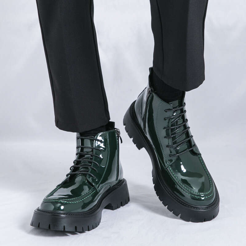Men's Large Casual 2024 Autumn/Winter New Mid Top Martin Korean Edition Trendy Side Zipper Boots