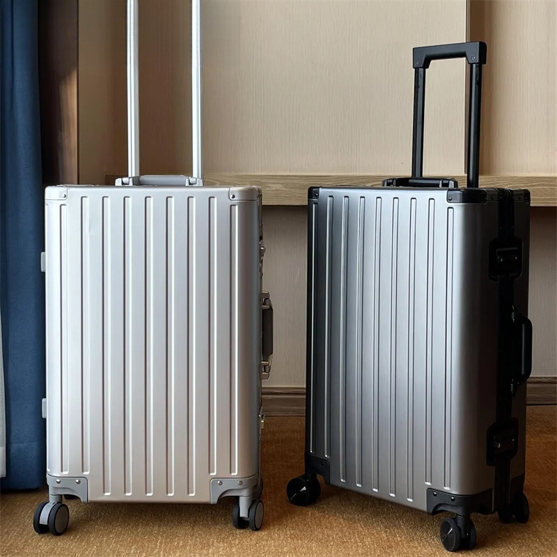 New Lage All Aluminum Magnesium Alloy Trolley Case 20"24"26"28 Inch Men's Boarding Box Travel Essentials Suitcase