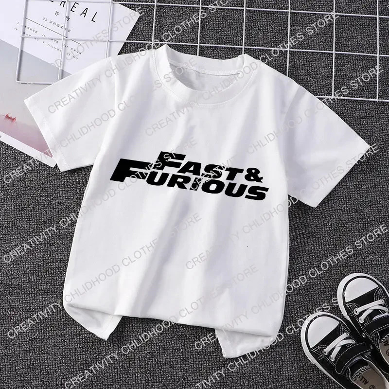 Fast and Angry Childrens Tshirt Kawaii Racing Printed Cartoon Casual Clothing Anime Girls Fashion Top Street 250325z