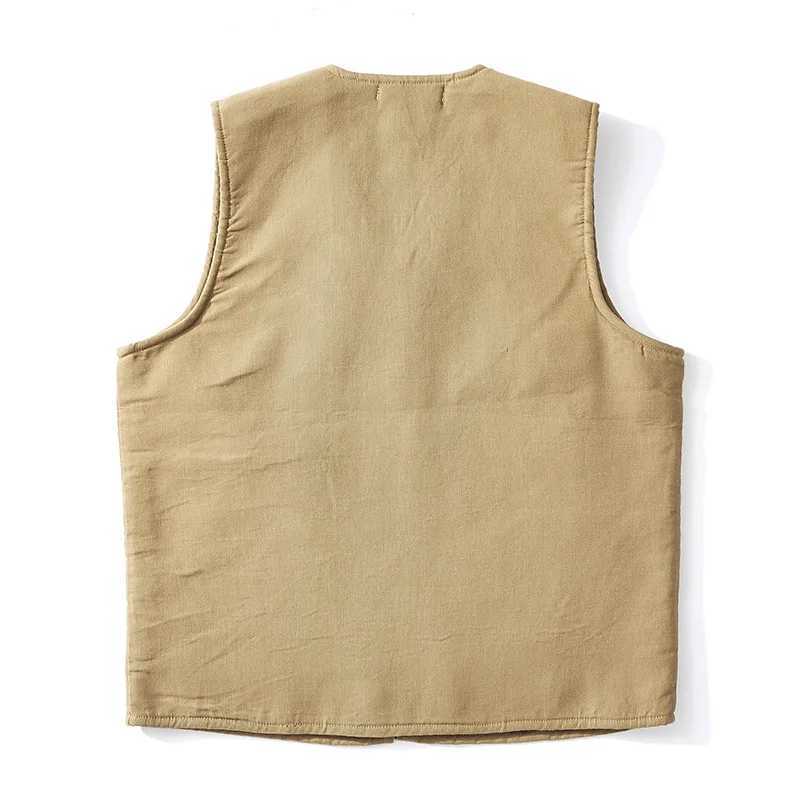 OK0403 Lamb Fleece Vest Men Winter Thicken Sport Outwear Keep Warm Zipper Pocket Decoration Solid Color Waistcoat X250403