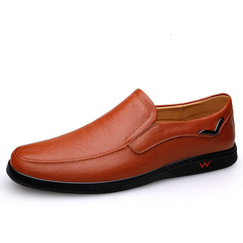 Large size bean fashionable business lazy Korean version casual hooded leather driving shoes, men's shoes