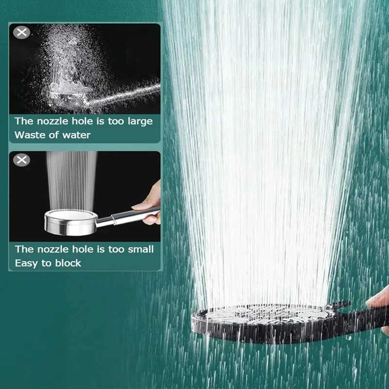 13CM Big Panel High Pressure Shower Set With Hose and Holder Silver 3 Modes Large Flow Rainfall Bathro Handheld Shower Y251103