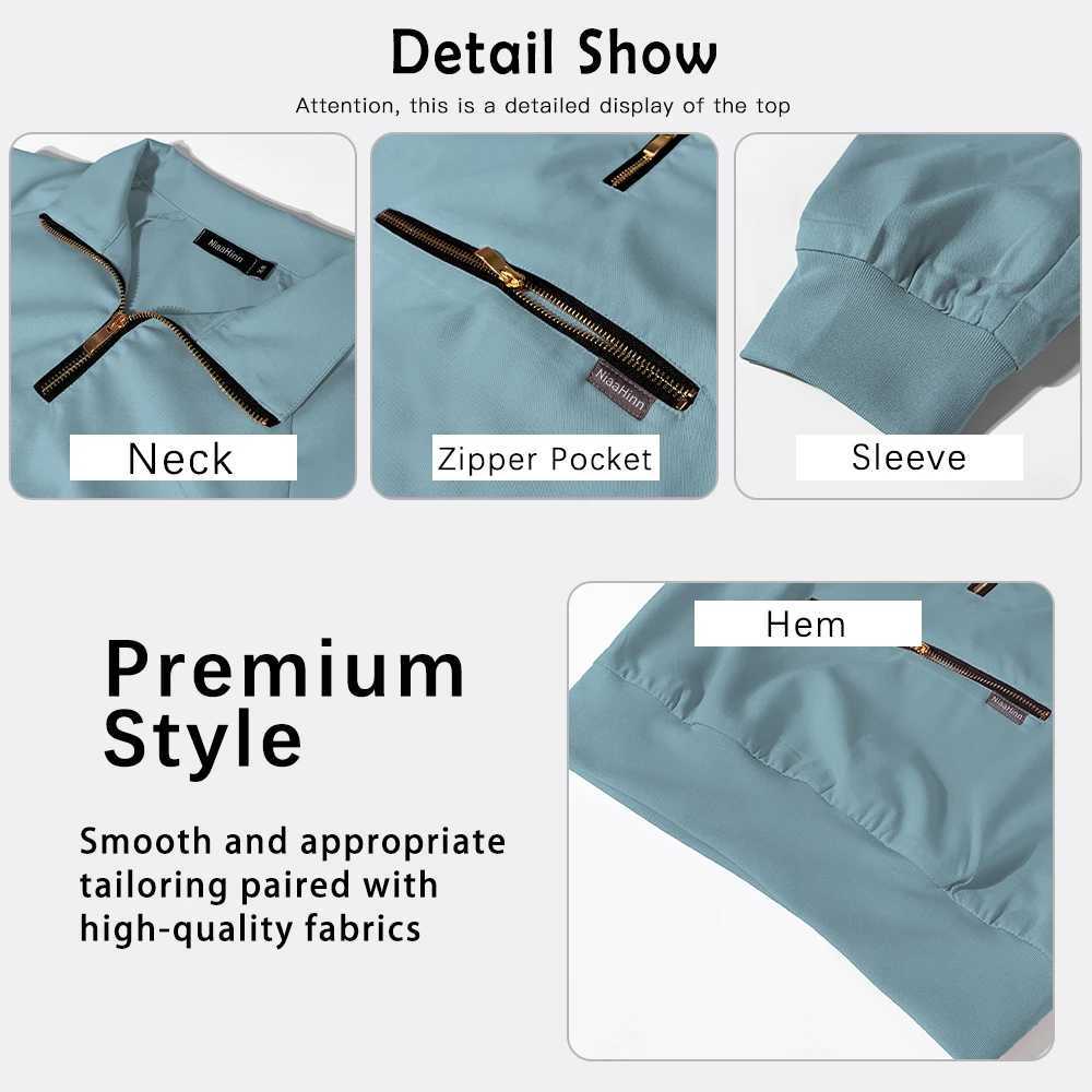 Pink Black Blue Nurse Scrubs Set Medical Surgical Uniforms Pet Hospital Long Sleeve Jogging Pants Set Dental Clinic Lab Workwear J251103