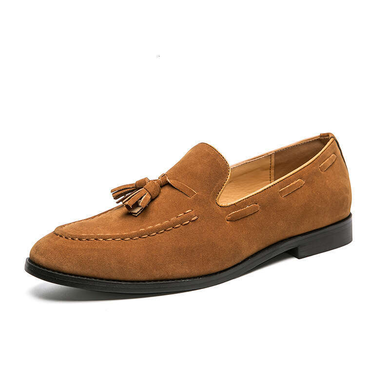 Spring new plus size 48 niche fashion leather for men lazy outdoor bean shoes