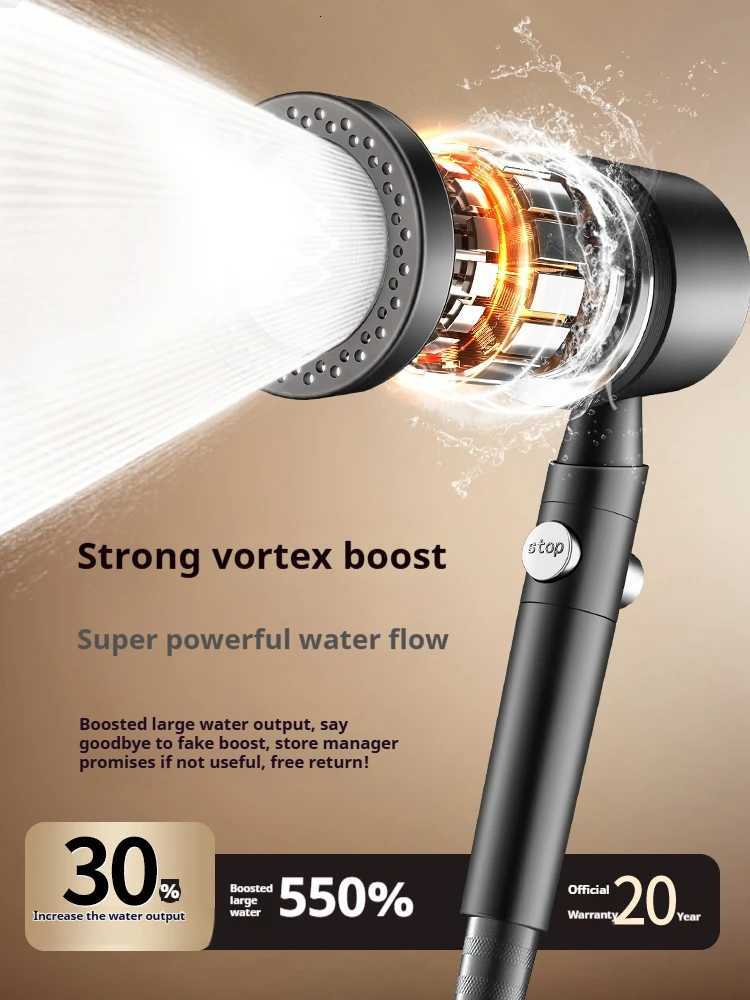 New High Pressure Water Saving Filter Shower 5 Modes Handheld Shower One Button Stop Bathro Accessories Set Y251103qw