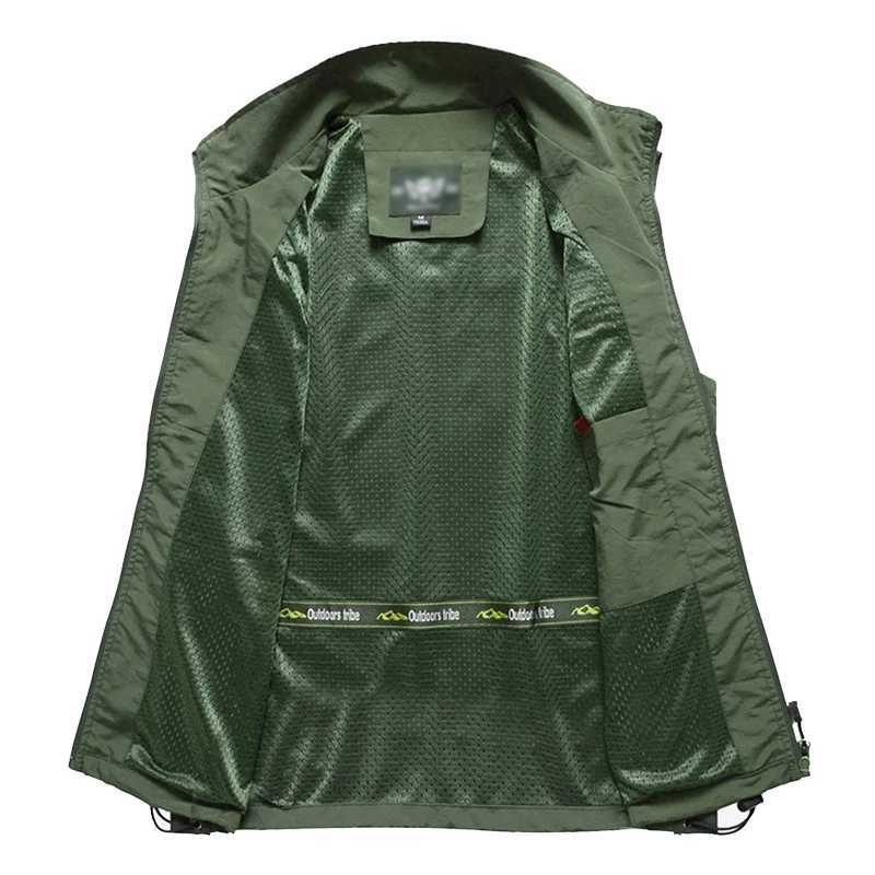 Outdoor Mens Vests 2022 Multi-pockets Hiking Work Photography Golf Vest Mans Fish Vest Waterproof Breathable Waistcoat Size 6XL X250403