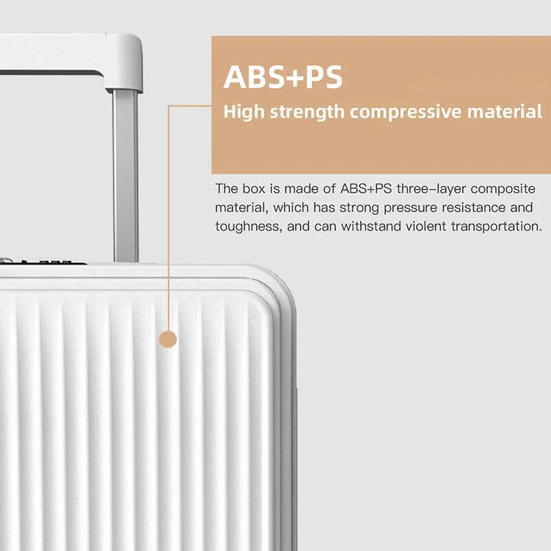 SUSHIMU Boarding-friendly front-opening lage, trolley suitcases for both men and women, 18-inch silent aluminum-frame