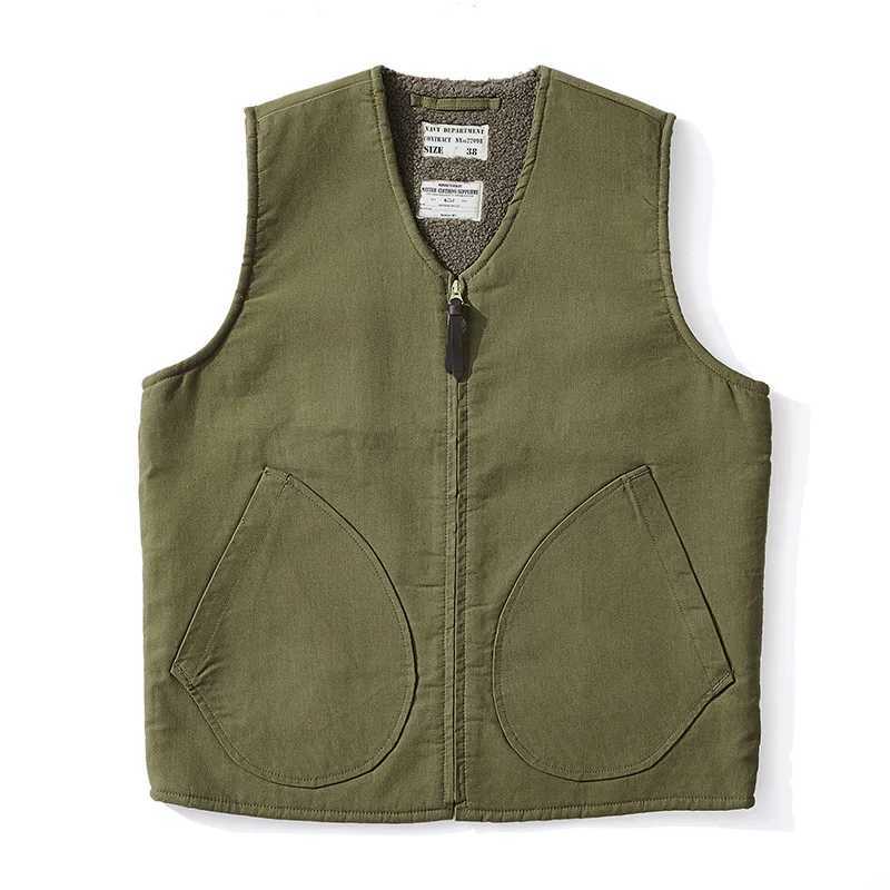 OK0403 Lamb Fleece Vest Men Winter Thicken Sport Outwear Keep Warm Zipper Pocket Decoration Solid Color Waistcoat X250403