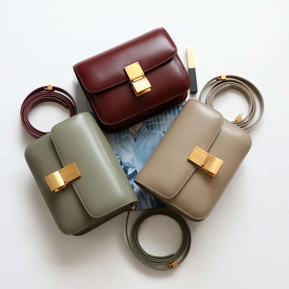 2023 Women's Tofu Upgrade Version High Quality Smooth Leather Retro Shoulder Messenger Classic Small Square Bag