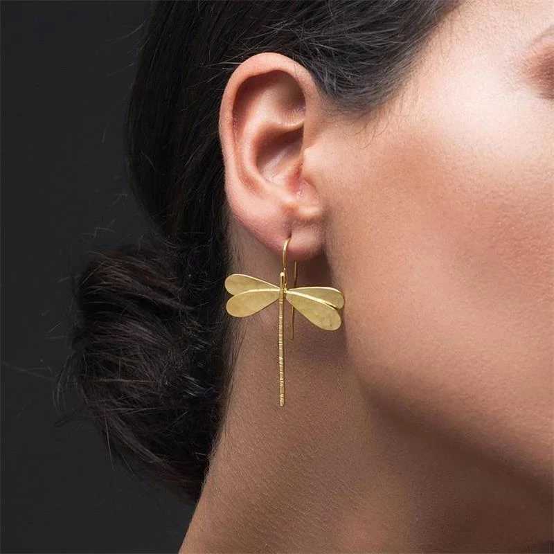 Simple Stereo 3D Dragonfly Drop Earrings Trend Ladies Long Earrings For Women Party Wedding Jewelry Accessories Drop Shipping C251103