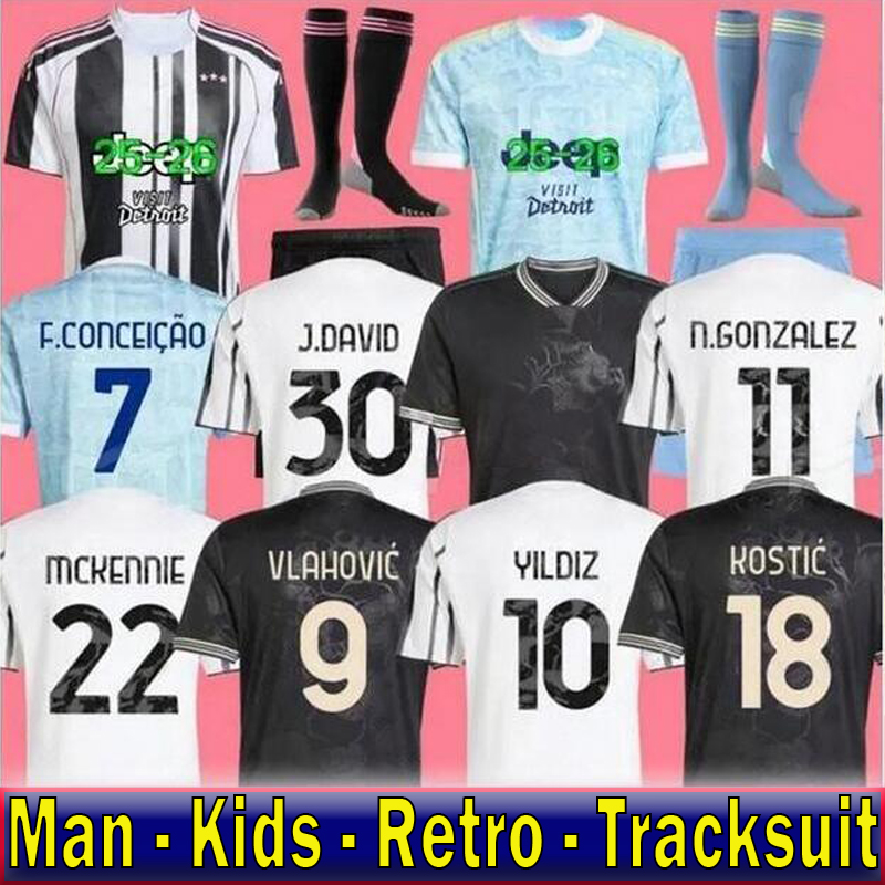 Soccer Jerseys Locatelli LUIZ Fans Player Home Away MILIK DIMARIA F.CONCEICAO Yildiz KEAN VLAHOVIC YILDIZ Thuram Kalulu Football Shirt Men Kids kit Kits Unifor