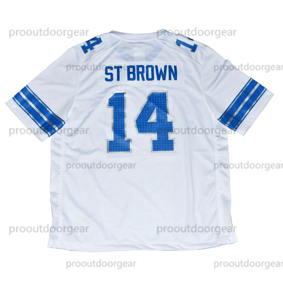 26 Gibbs Football Jersey 14 St. Brown Goff Hooker Jackson Montgomery Reynolds Custom Jerseys