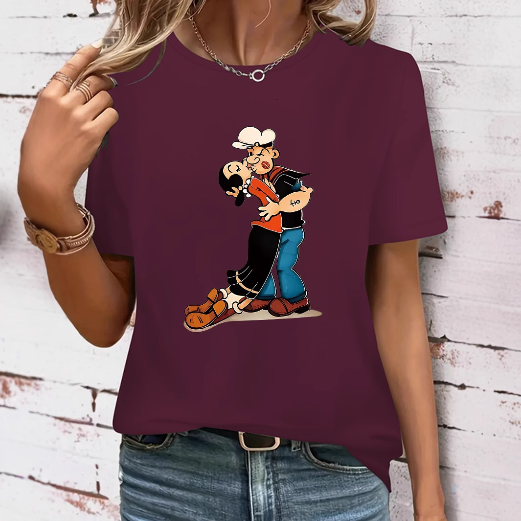 TEMU approved brand 2025 summer milk silk pullover collarless loose women's T-shirt