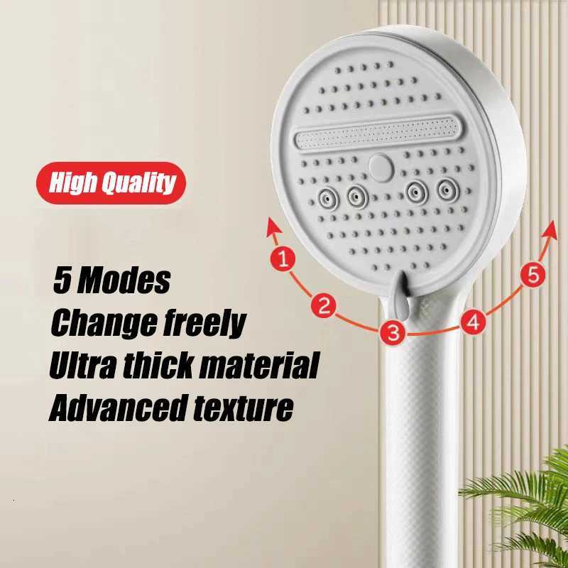 5 Modes Adjustable High Pressure Shower Water Saving High Quality Showers with Hose Base Bathro Accessories Y251103